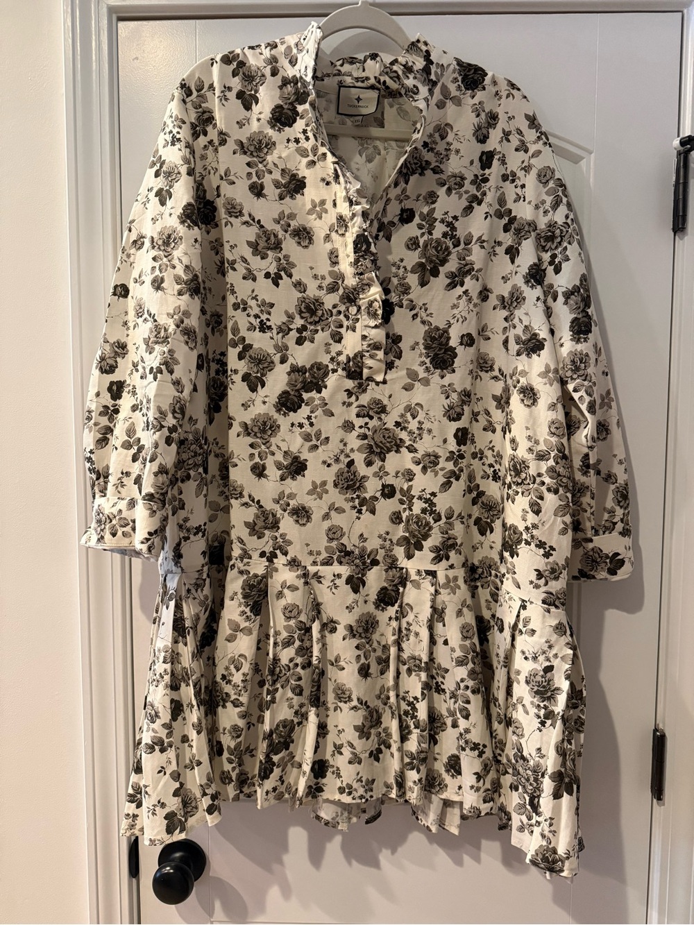 Tuckernuck Cream Dress with Black Floral Print